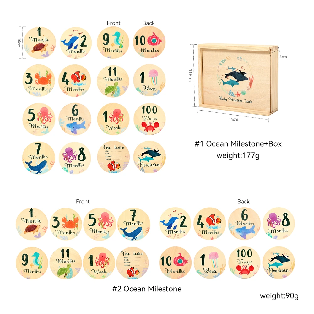 Набор деревянных карточек для новорожденных - Фотография_6