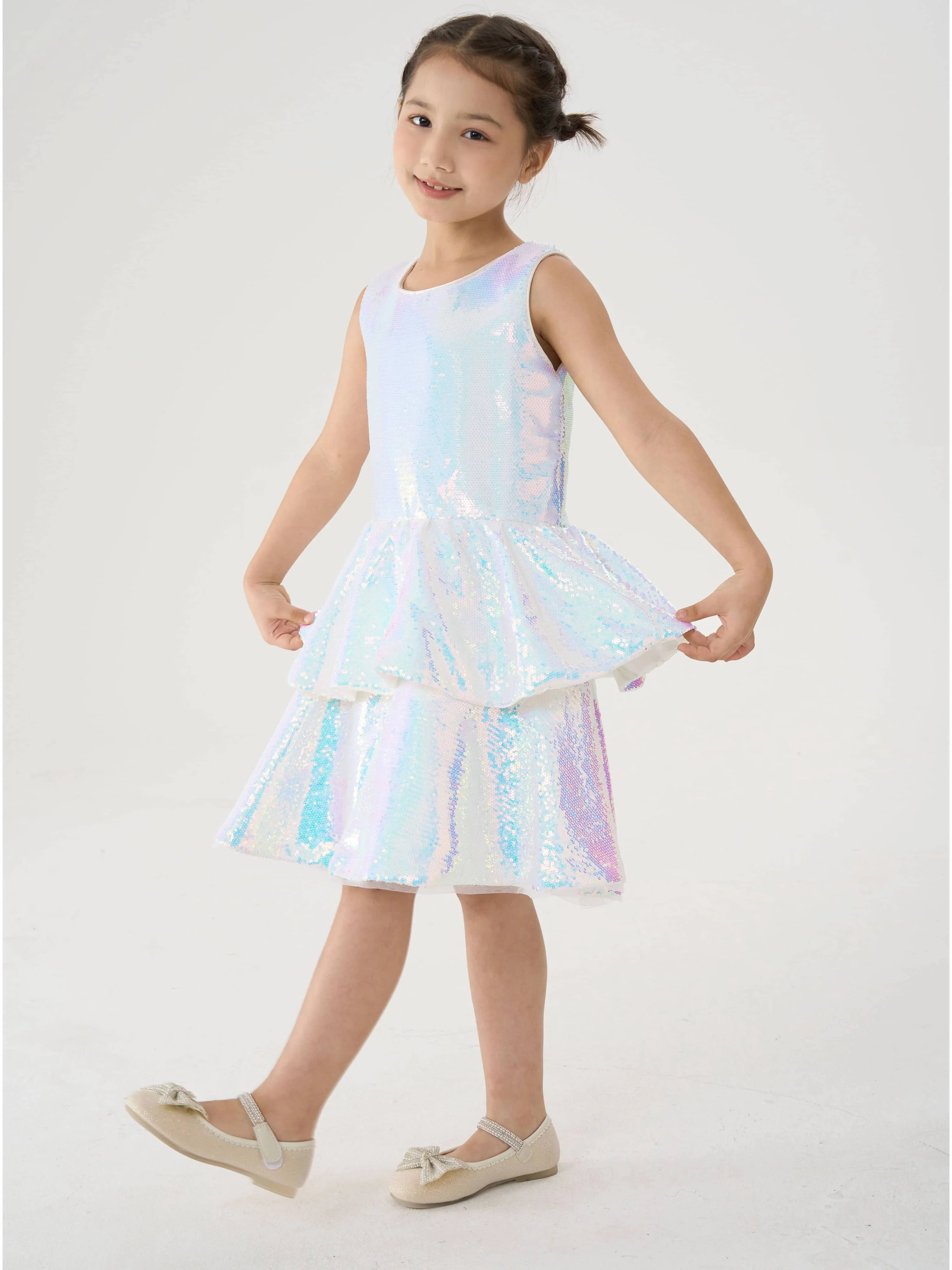 Party dress girl gradient shimmer - Фотография_3