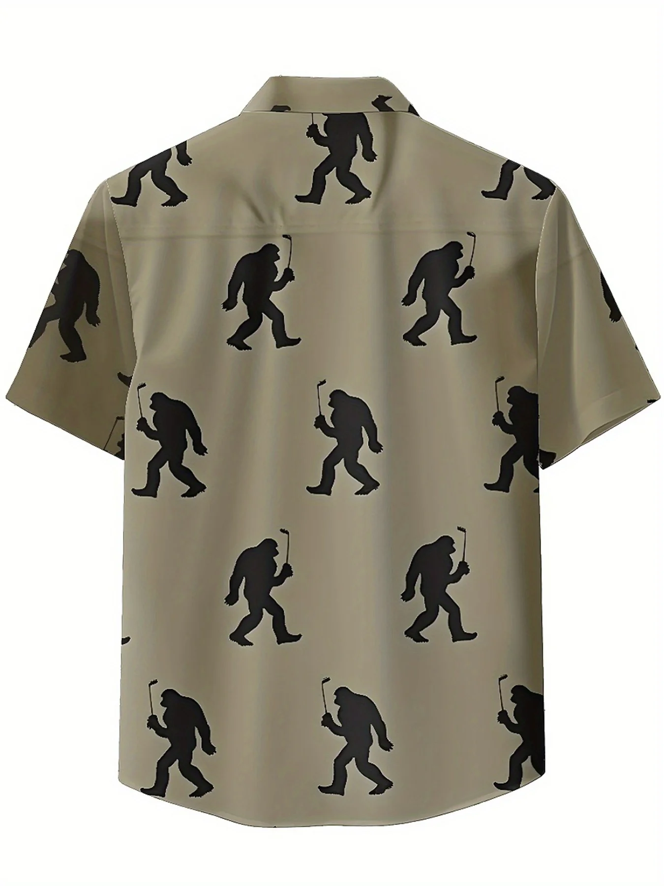 Мужские гавайские рубашки больших размеровsasquatch golfing pattern - Фотография_5