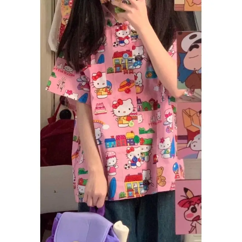 Sanrio милая рубашка hello kittys - Фотография_2
