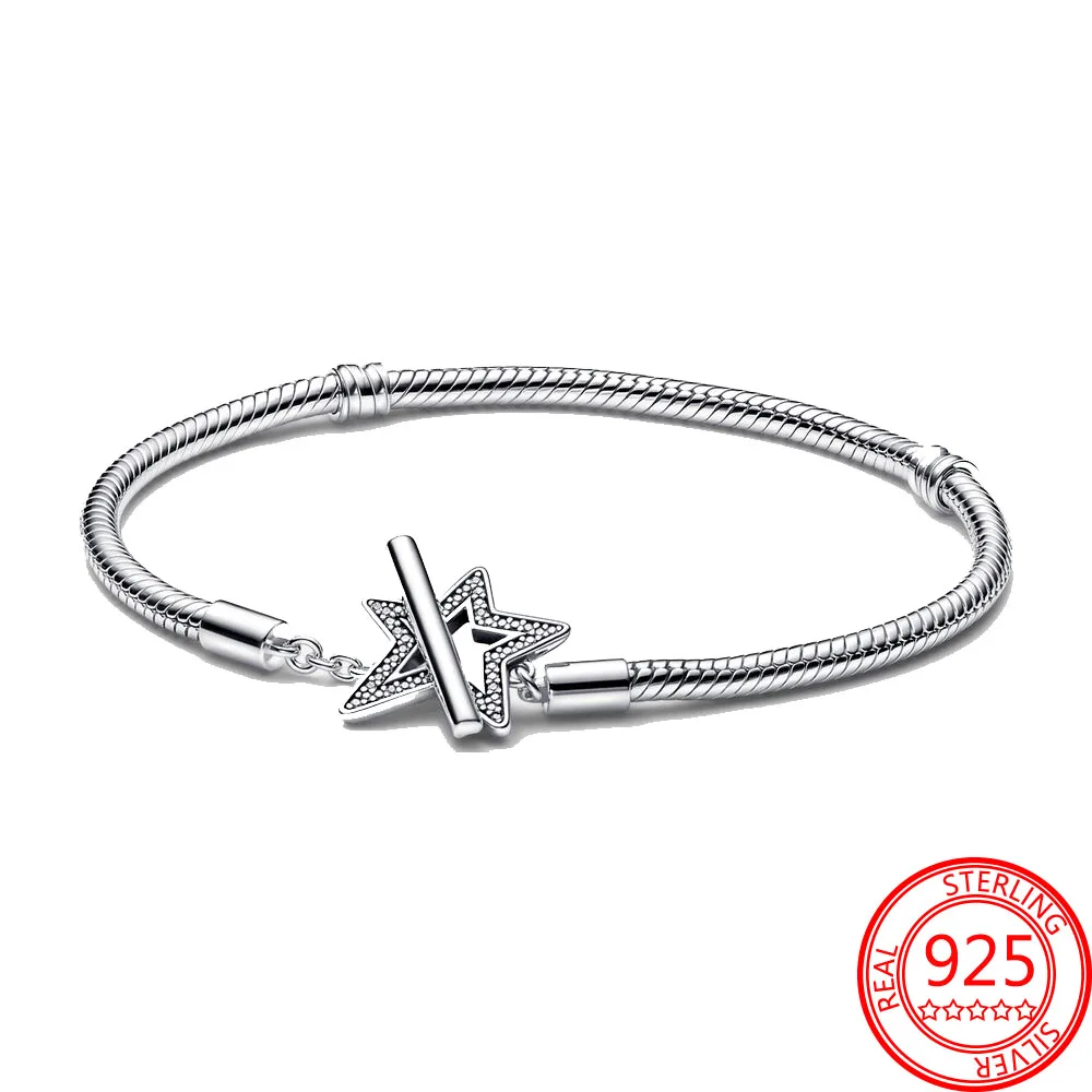 Классический браслет из стерлингового серебра 925 пробы с розами - Фотография_3