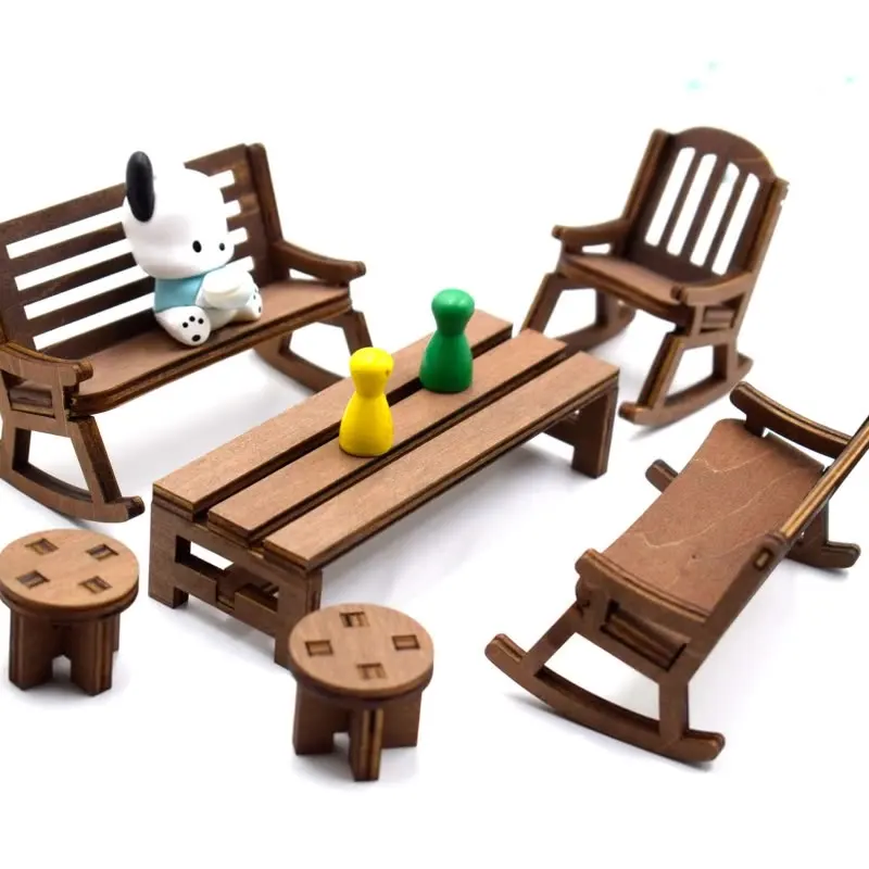 Мини-деревянный набор мебели в масштабе 1