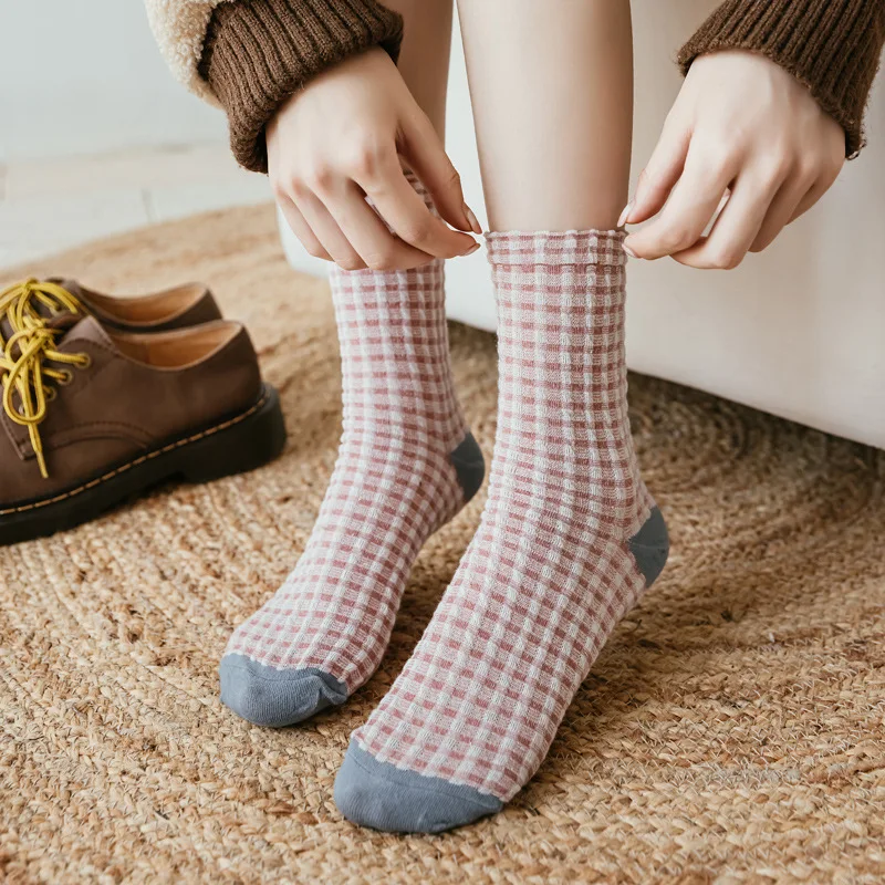 Модные элегантные женские белые носки в стиле харадзюку - Фотография_2