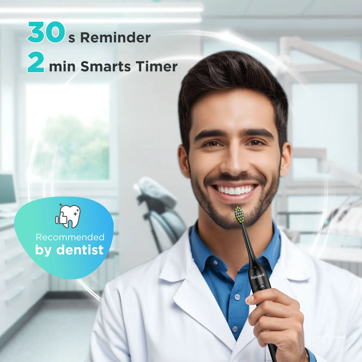 Электрическая звуковая зубная щетка fairywill fw-y05 - Фотография_4