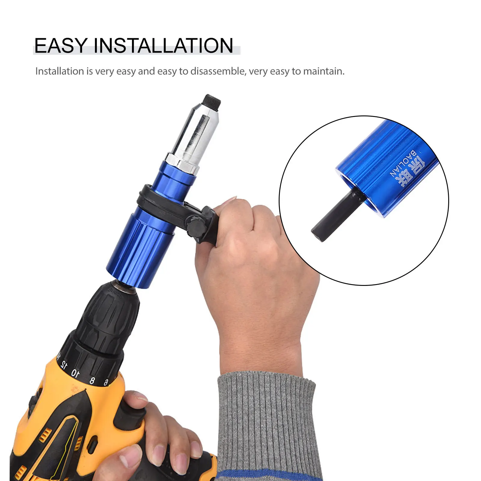 1 комплект, адаптер для заклепок для электрической дрели - Фотография_6