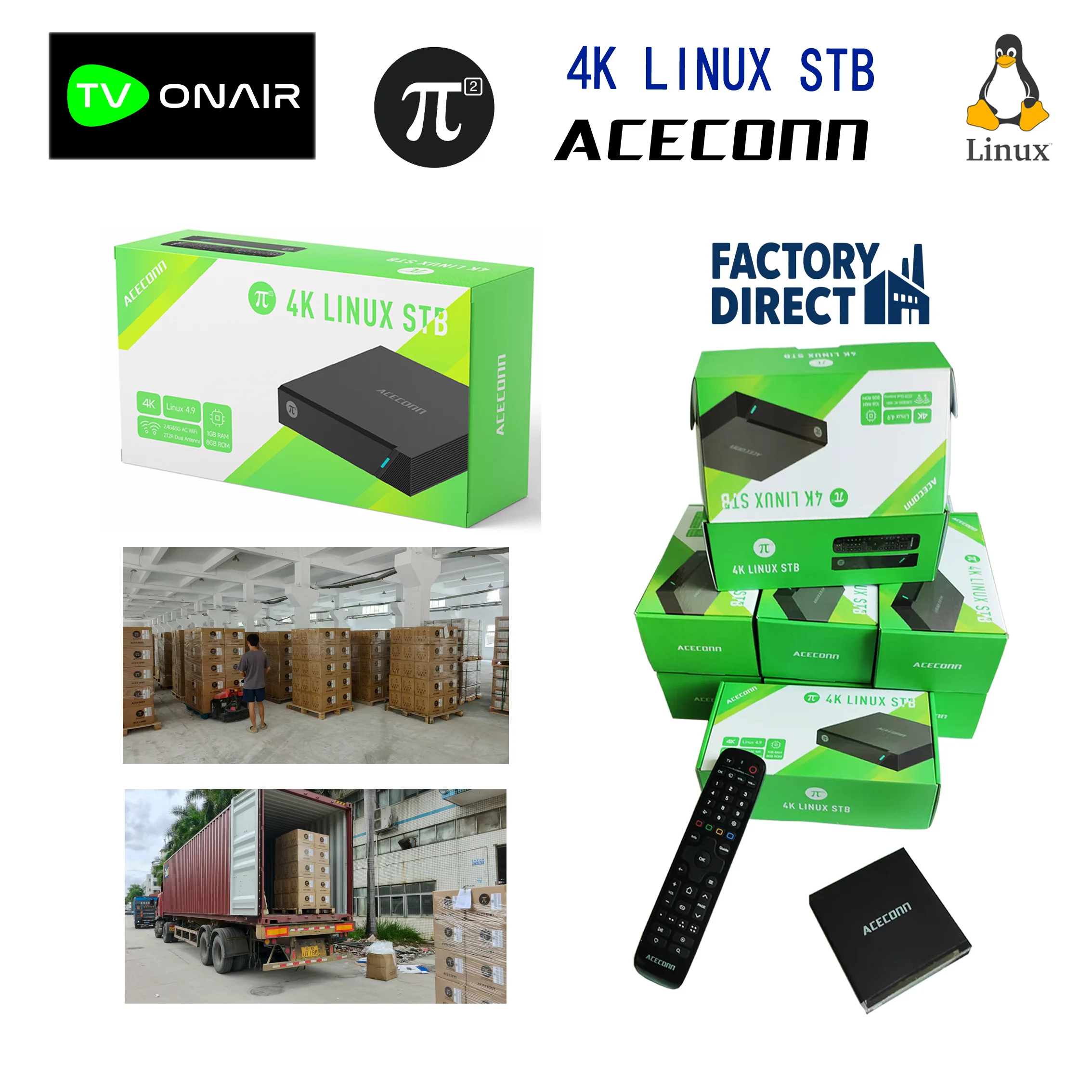 Aceconn pi2 π2 4k 2160p linux stb