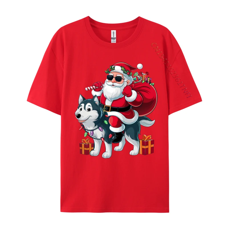 Xmas lighting santa riding husky - Фотография_3