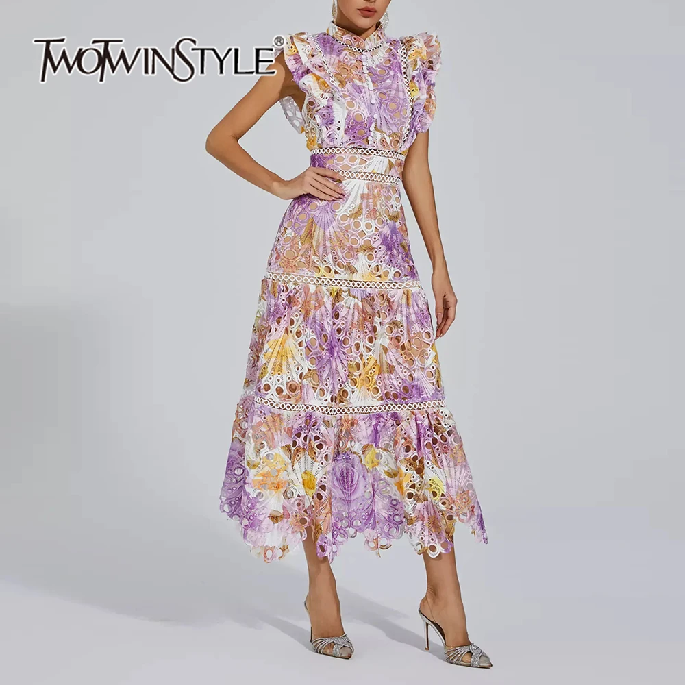 Женское ажурное платье twotwinstyle