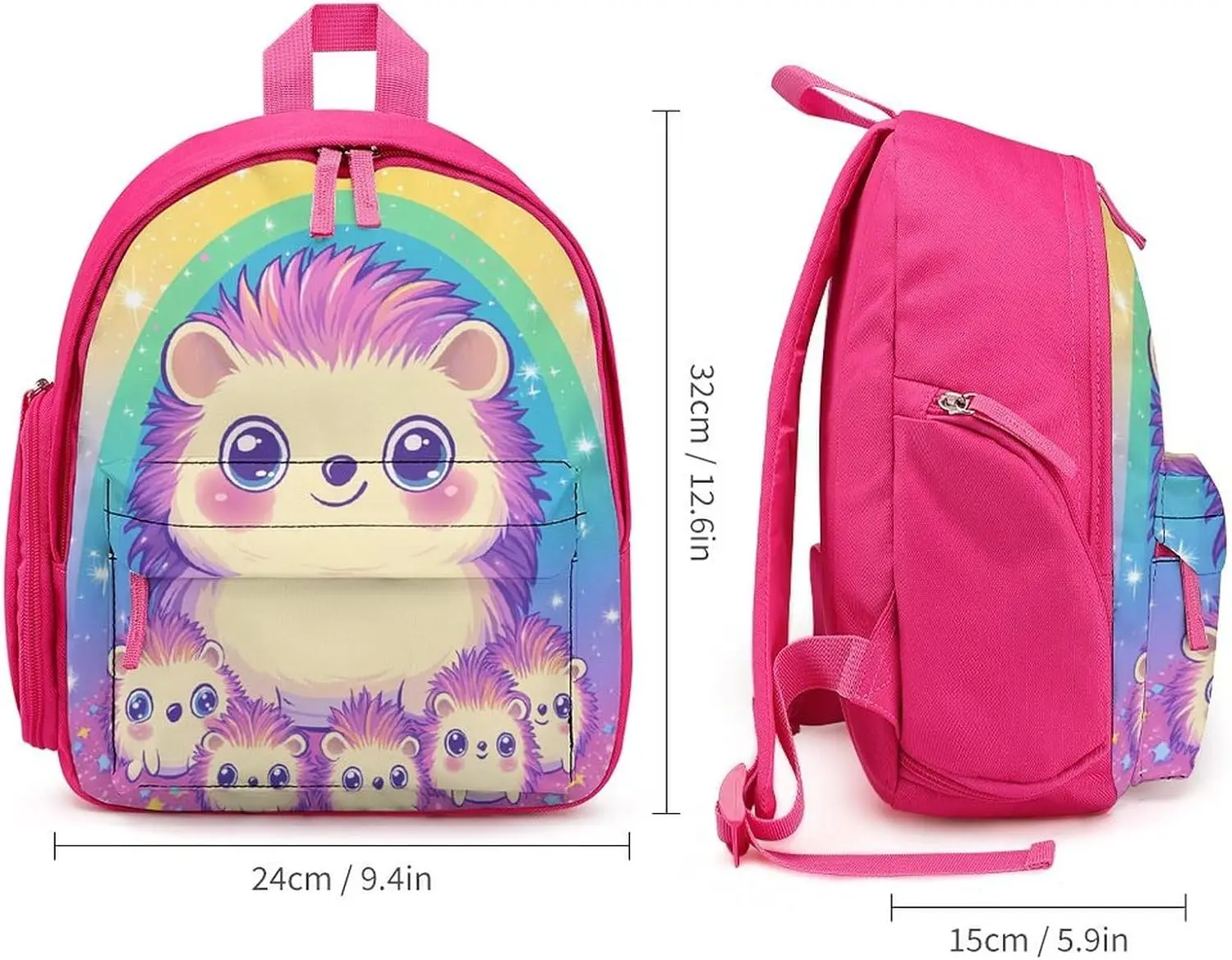 Милый ежик, дорожный рюкзак для ноутбука - Фотография_2