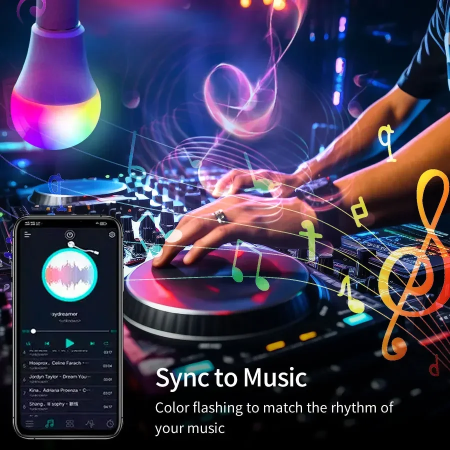 Tuya e27 светодиодные лампы bluetooth - Фотография_6