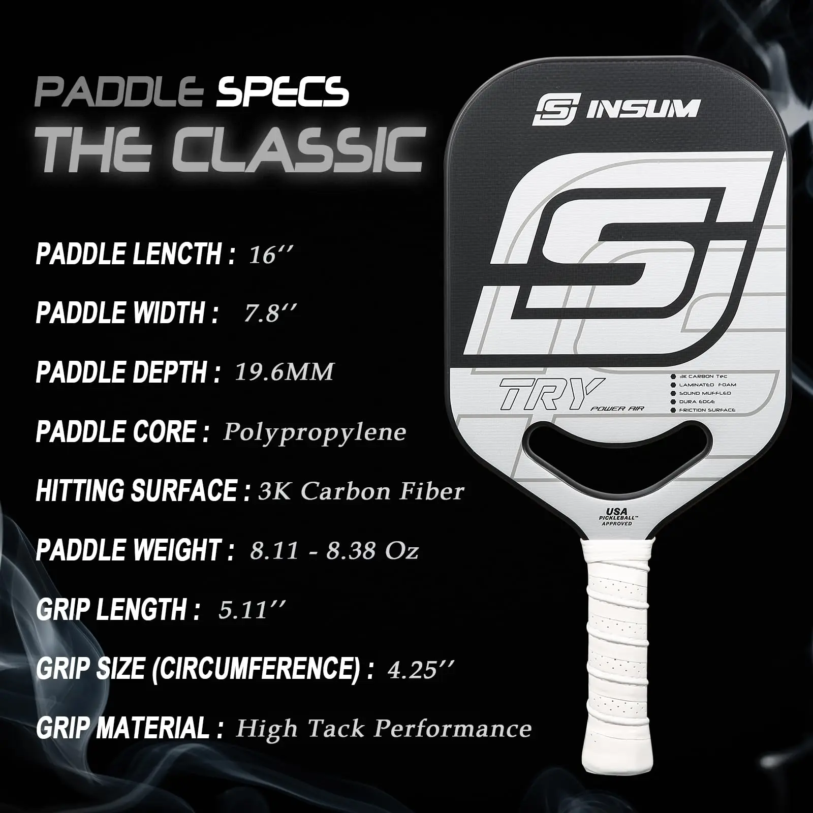 Insum-pickleball paddle с термоформованным полипропиленовым сердечником - Фотография_5