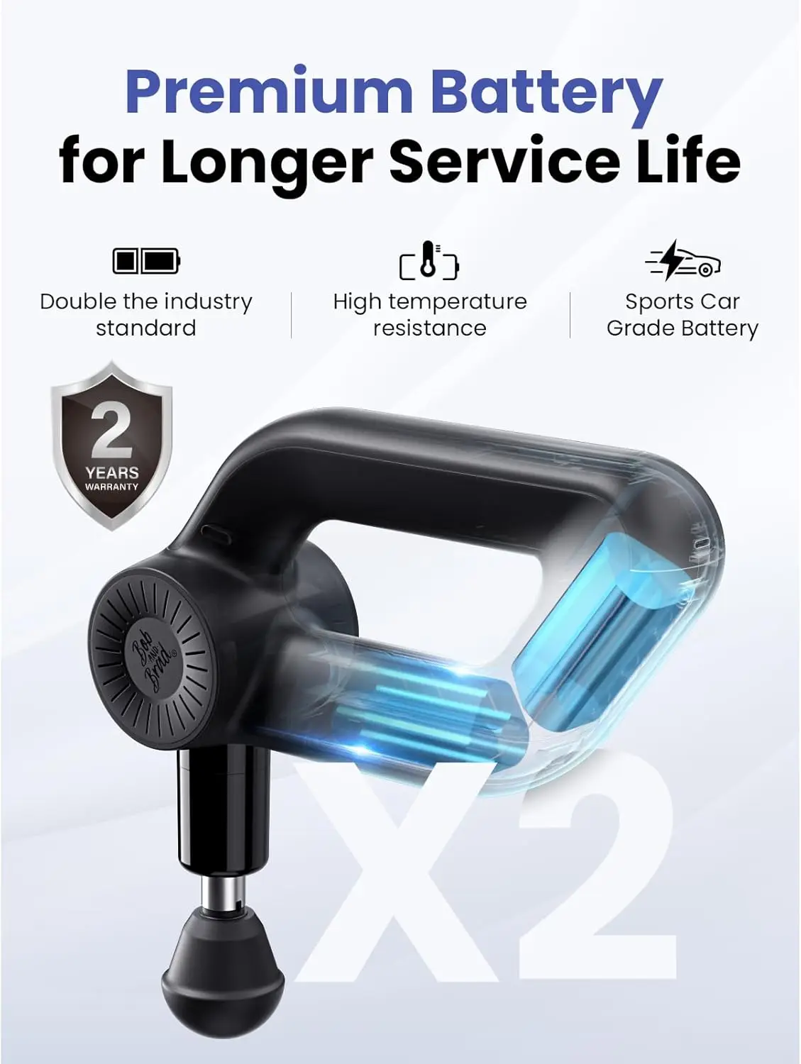 Массажный пистолет bob and brad d6 pro - Фотография_5