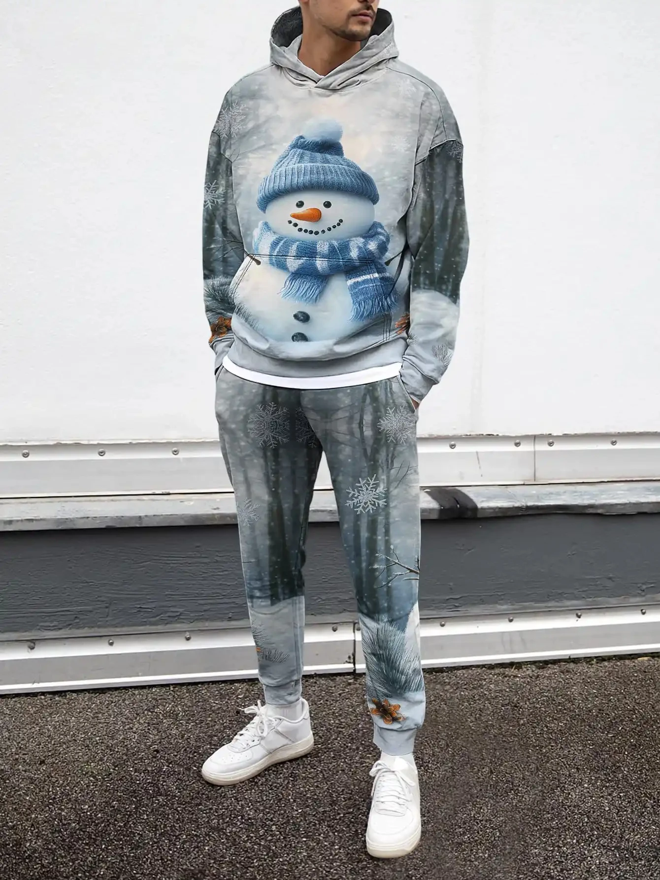 Мужские толстовки с 3d принтом снеговика и графикой - Фотография_6