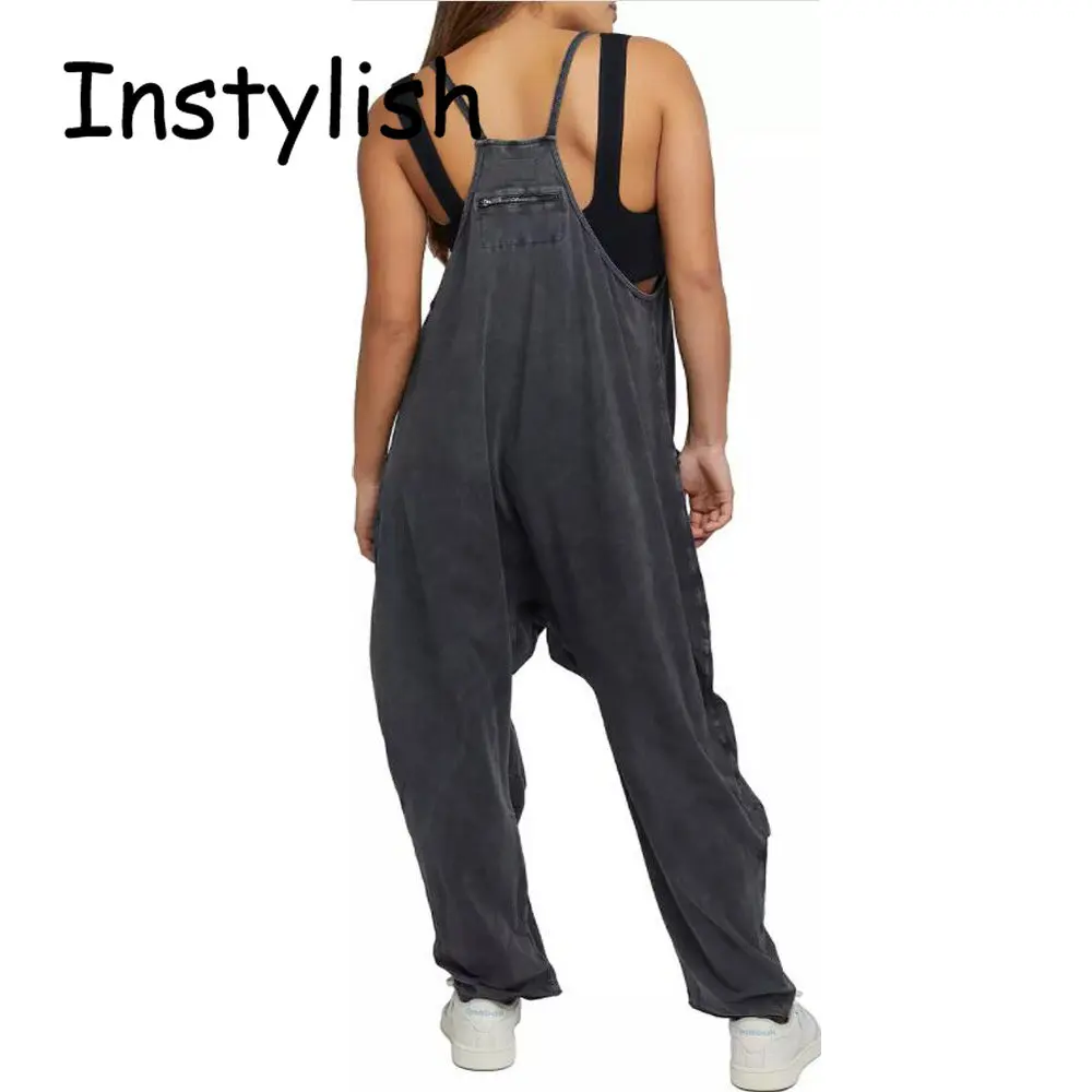 Женский повседневный комбинезон без рукавов на бретелях-спагетти - Фотография_6