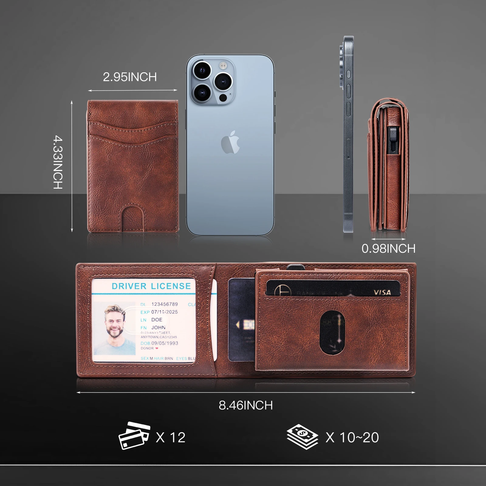 Кошелек из натуральной кожи с блокировкой rfid - Фотография_6