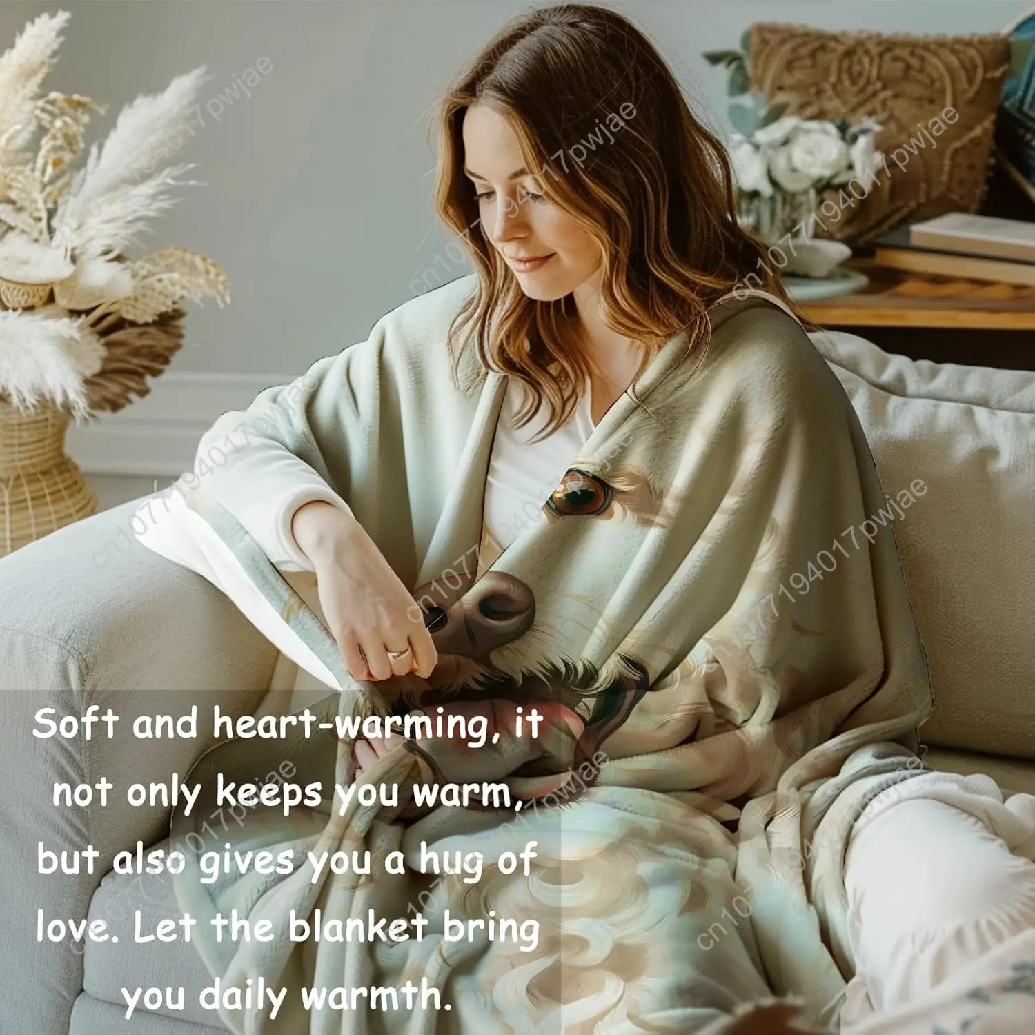 Одеяло с портретом радостного пуделя - Фотография_6