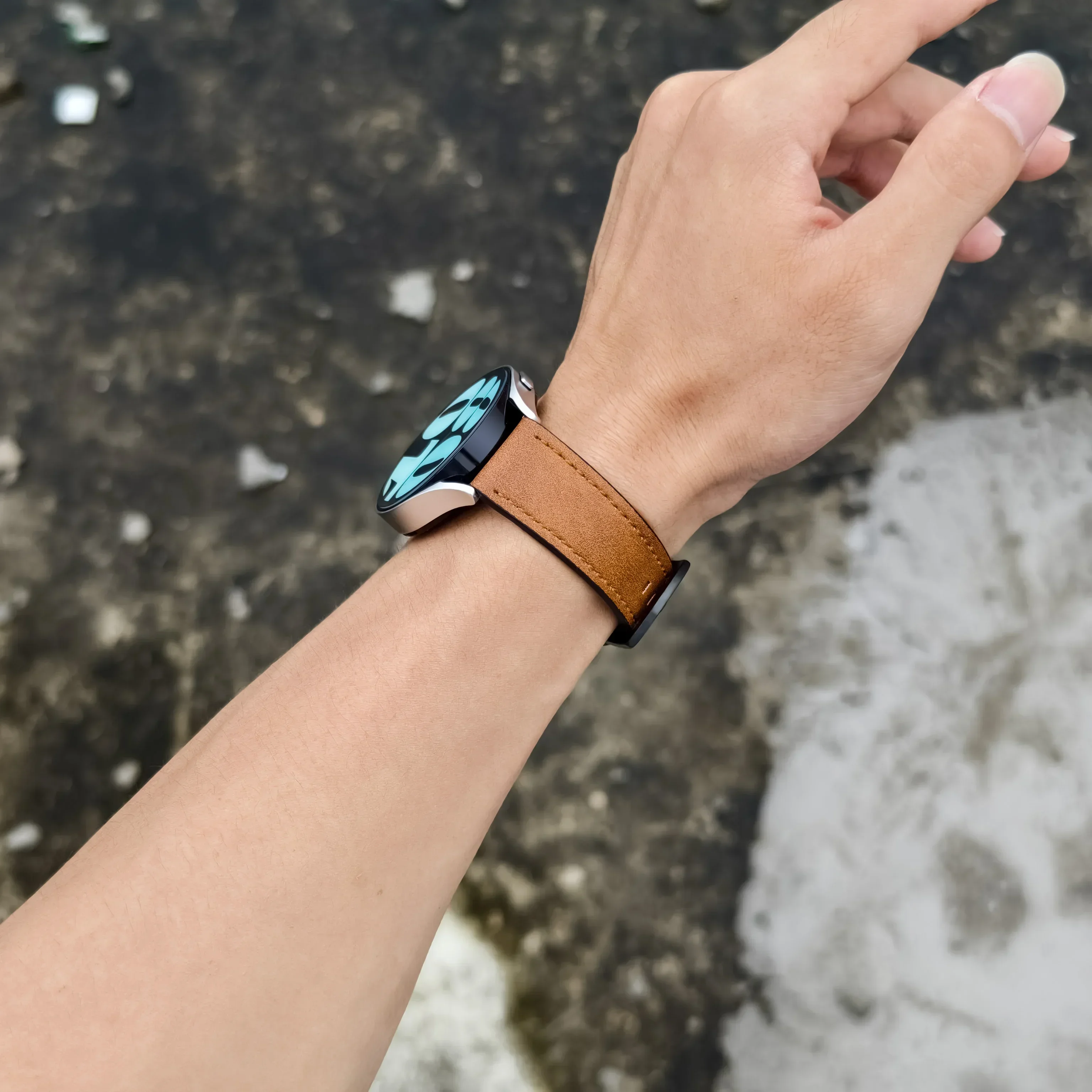 Кожаный ремешок 20 мм 22 мм для samsung galaxy watch 7/6/5/4 40 44 мм - Фотография_3