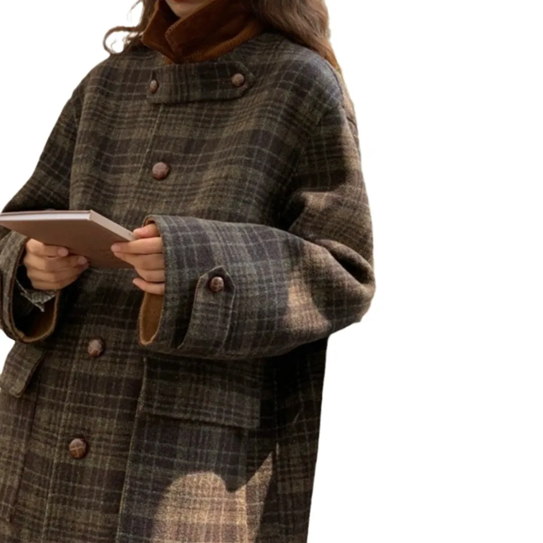 Года, шерстяное пальто в клетку для женщин - Фотография_5