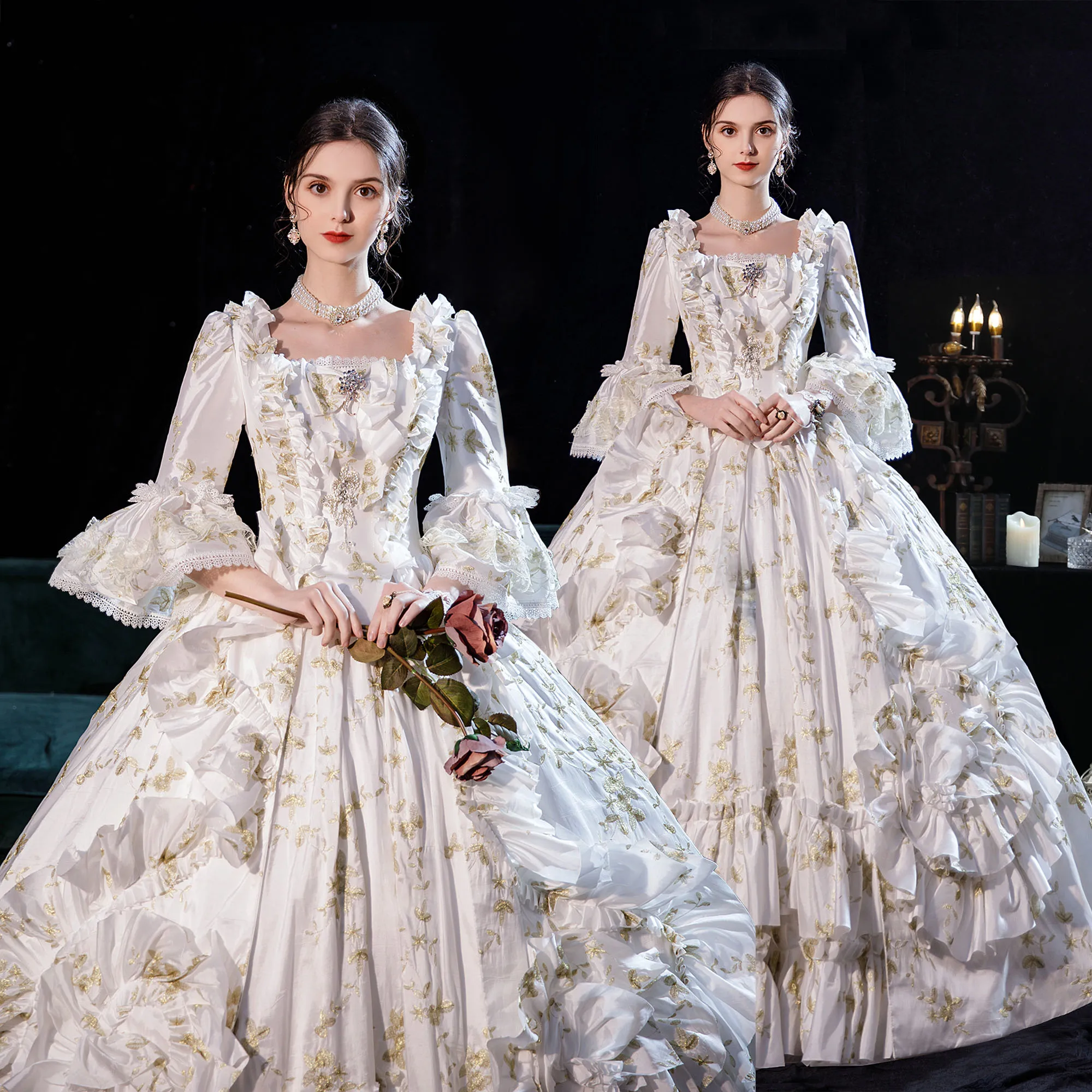 Элегантное атласное бальное платье с грузинским глазом - Фотография_3