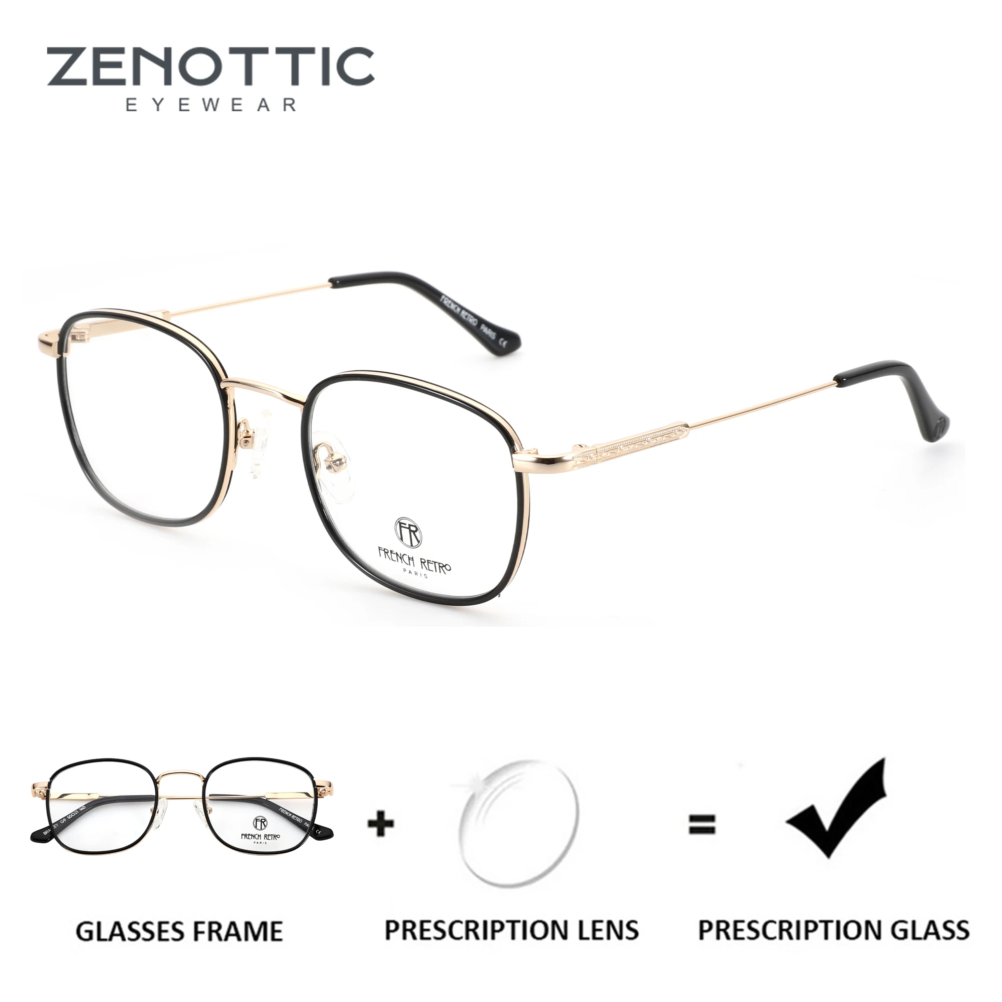 Zenottic модные круглые очки по рецепту для мужчин и женщин