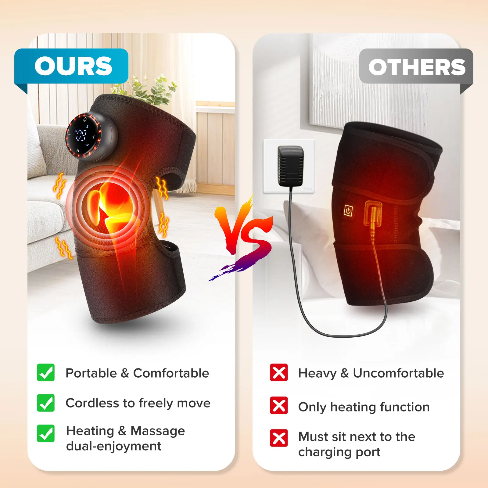 3 в 1, беспроводной нагревательный наколенник - Фотография_6