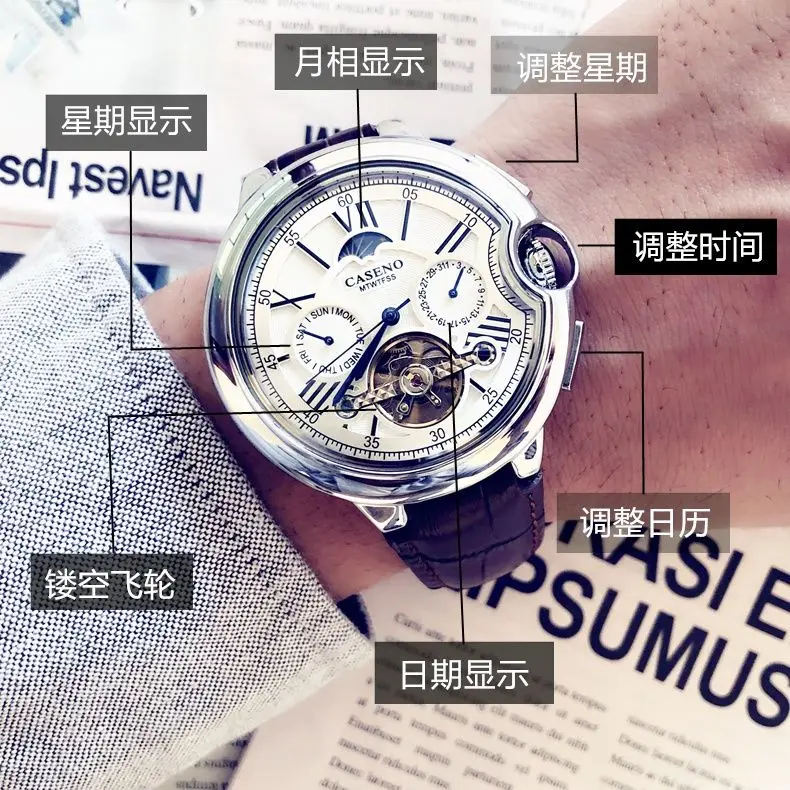 Сапфировые полые автоматические механические часы - Фотография_4