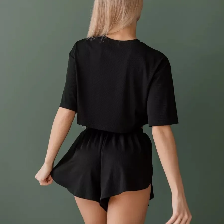 Женский пижамный комплект в рубчик - Фотография_3