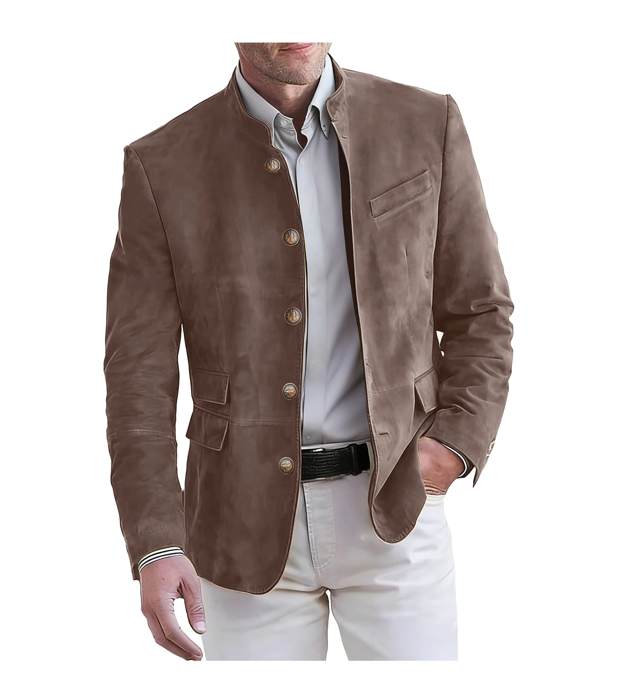 Мужской элегантный пиджак с несколькими карманами - Фотография_4