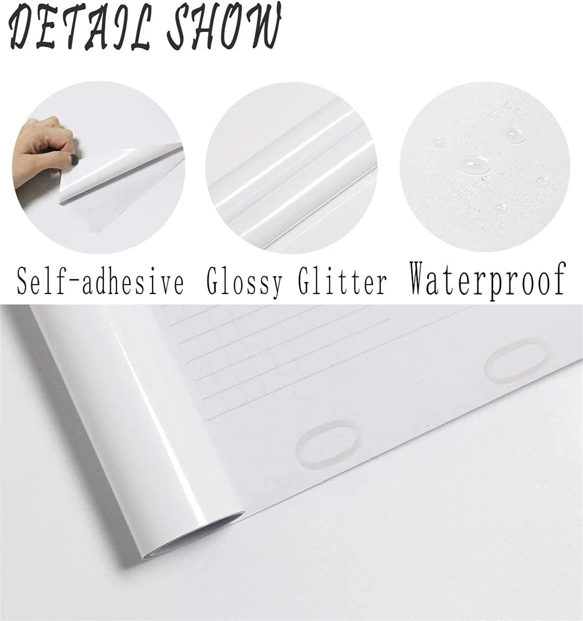 См глянцевая белая контактная бумага glosglitter - Фотография_4