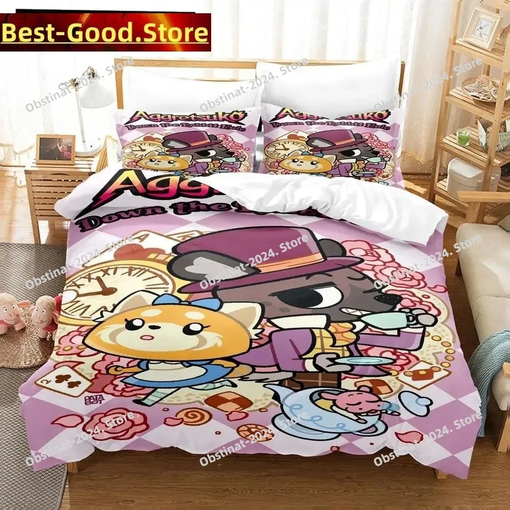 Комплект постельного белья с 3d принтом мультфильмов aggretsuko - Фотография_3