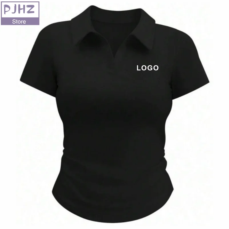 Женская однотонная рубашка-поло