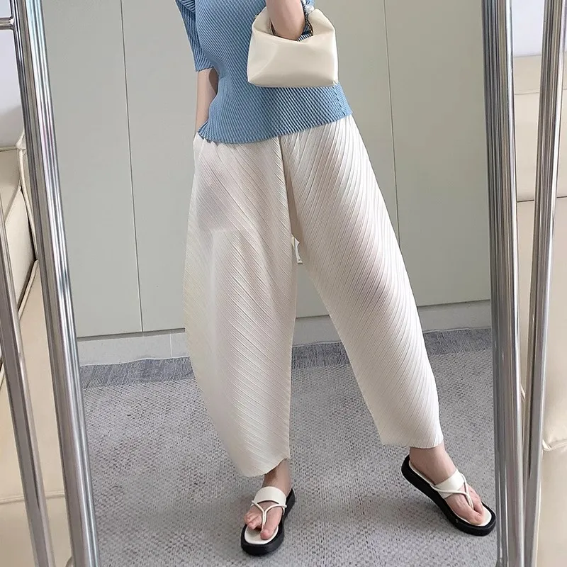 Плиссированные широкие брюки miyake