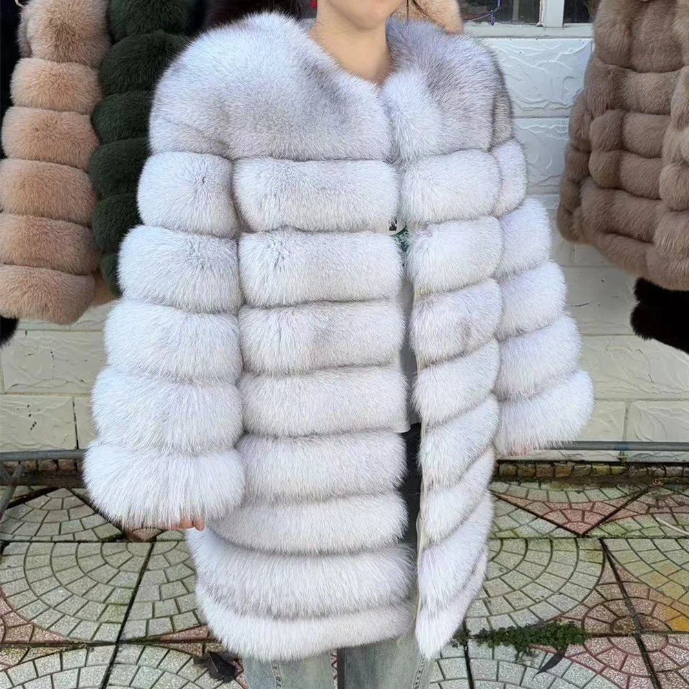 Queentina fox fur 90 см пальто - Фотография_3