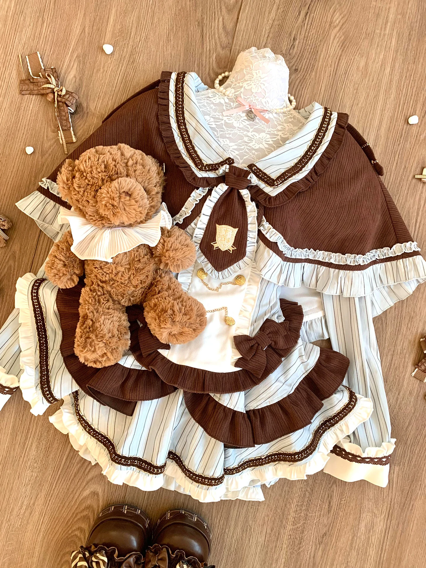 Милая милая девчачья шаль шоколадного цвета - Фотография_4