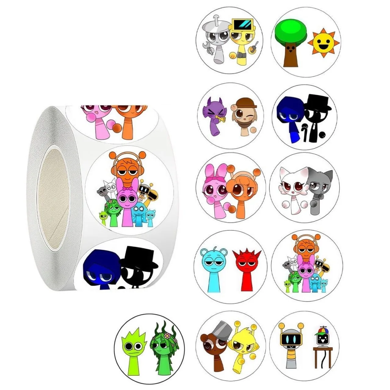 Наклейки с героями мультфильмов incredibox sprunki