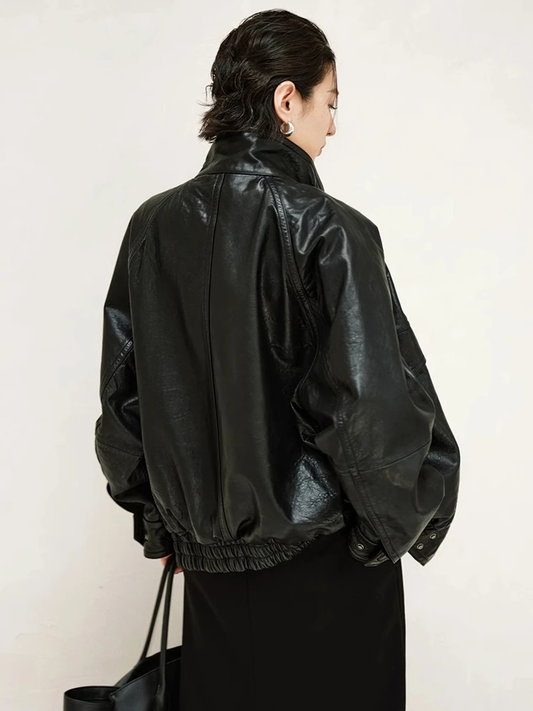 Винтажные мотоциклетные куртки из натуральной кожи для женщин - Фотография_5