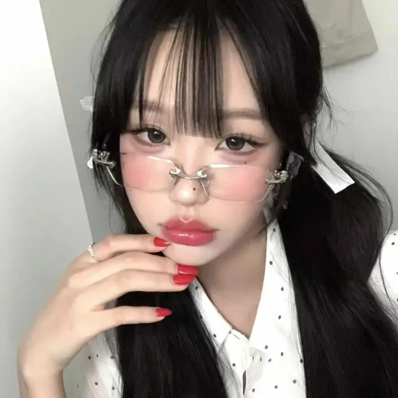 Женские очки y2k в квадратной оправе в стиле ретро для девочек - Фотография_3