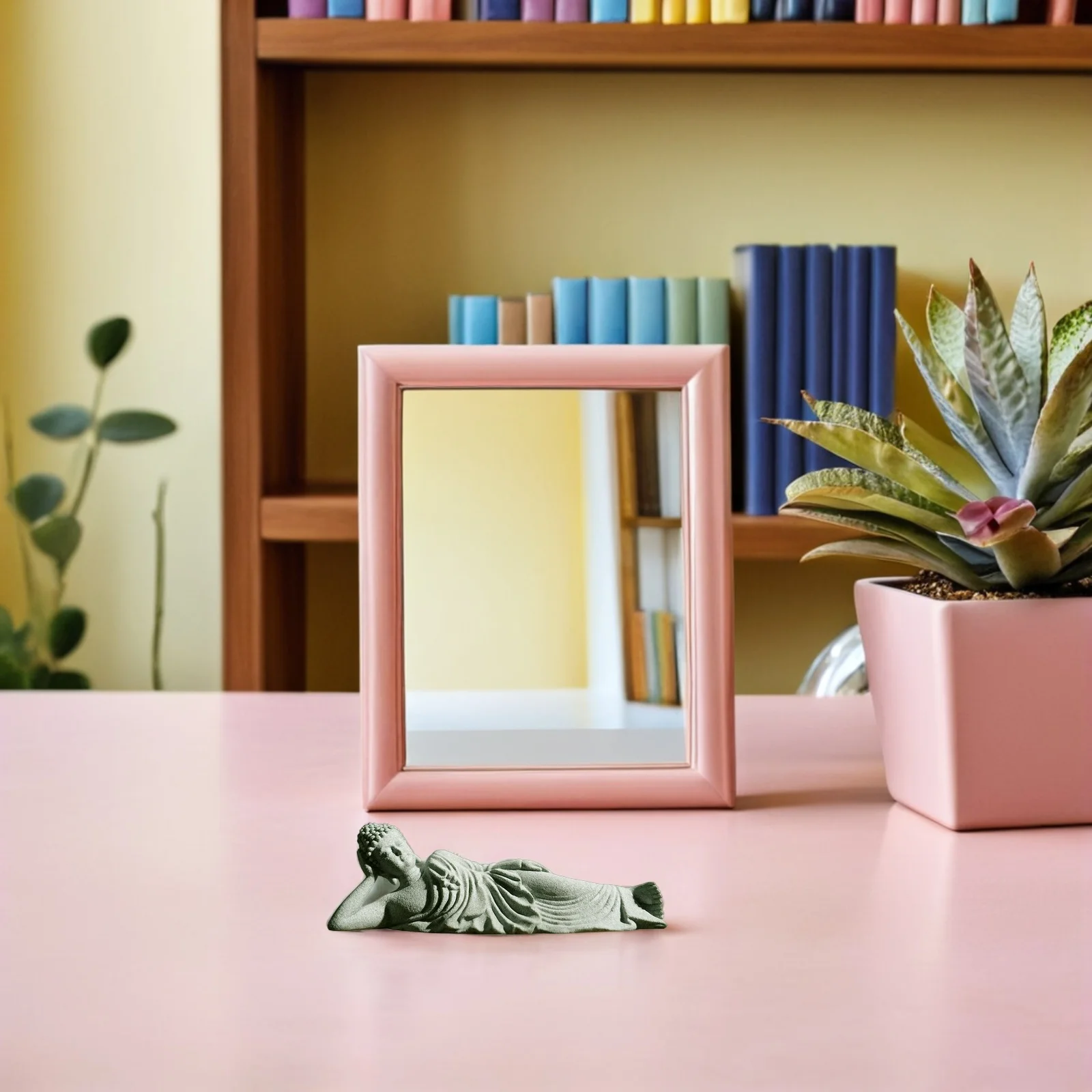 Маленькая откидная статуя будды из песчаника - Фотография_2