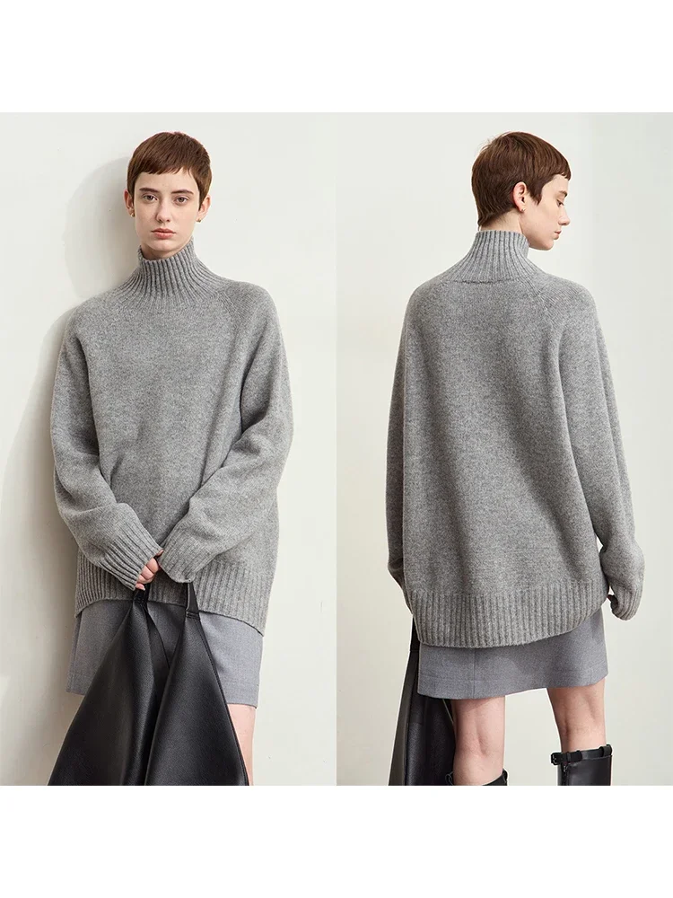 Amii минималистичный зимний женский универсальный водолазка 2024 - Фотография_3