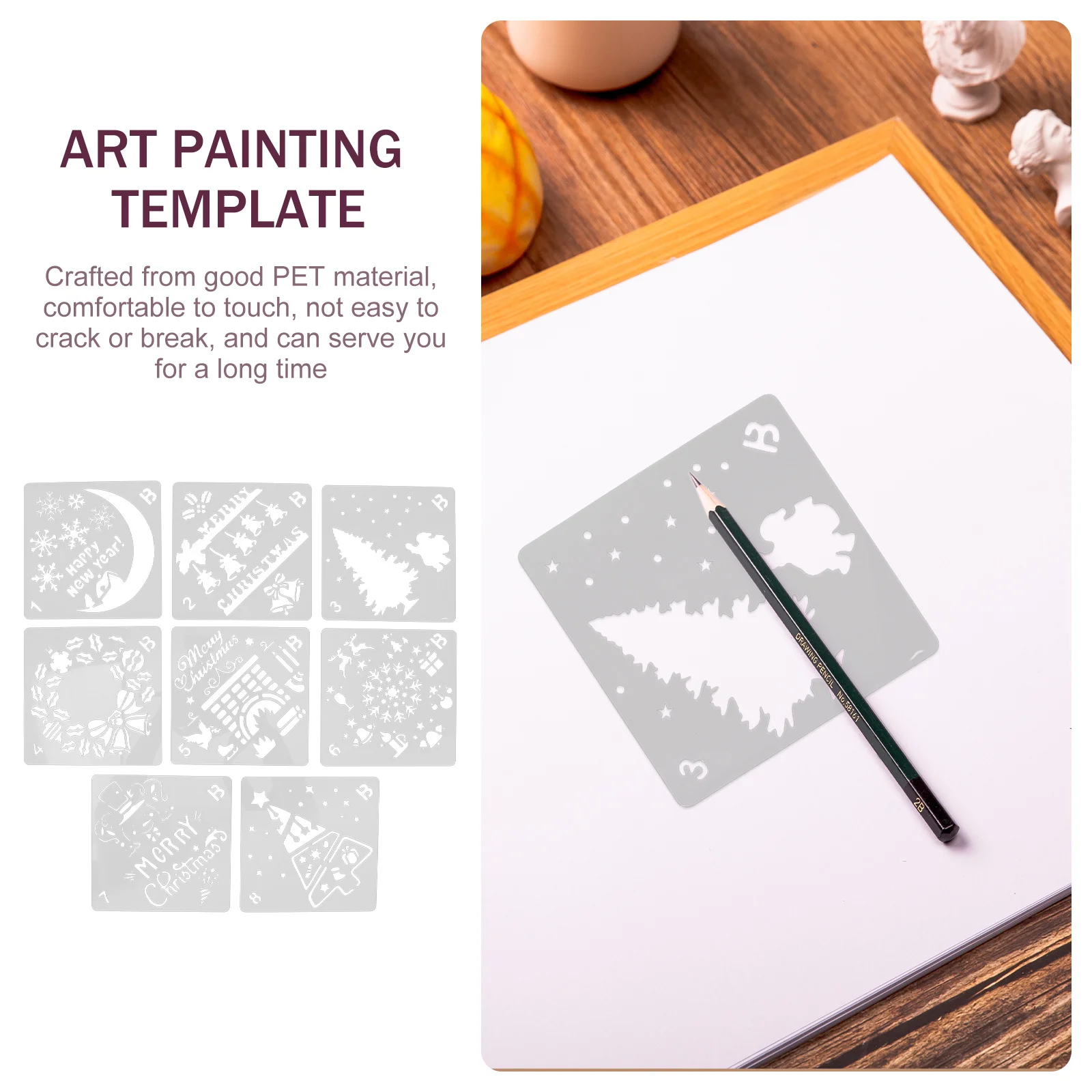 1 комплект, 1 комплект рождественских трафаретов - Фотография_2