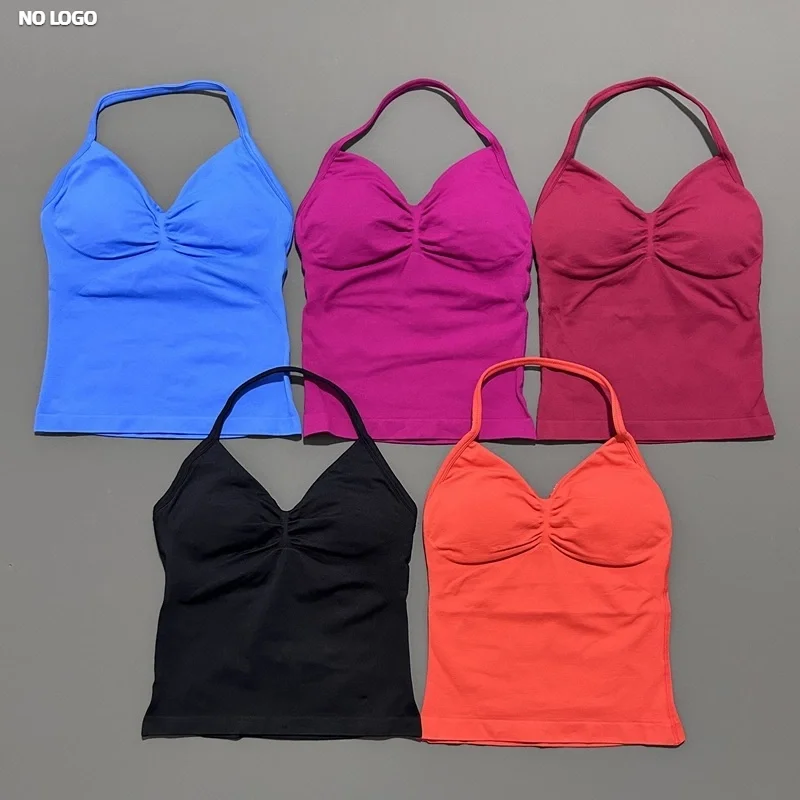 Длинный топ без логотипа на бретелях