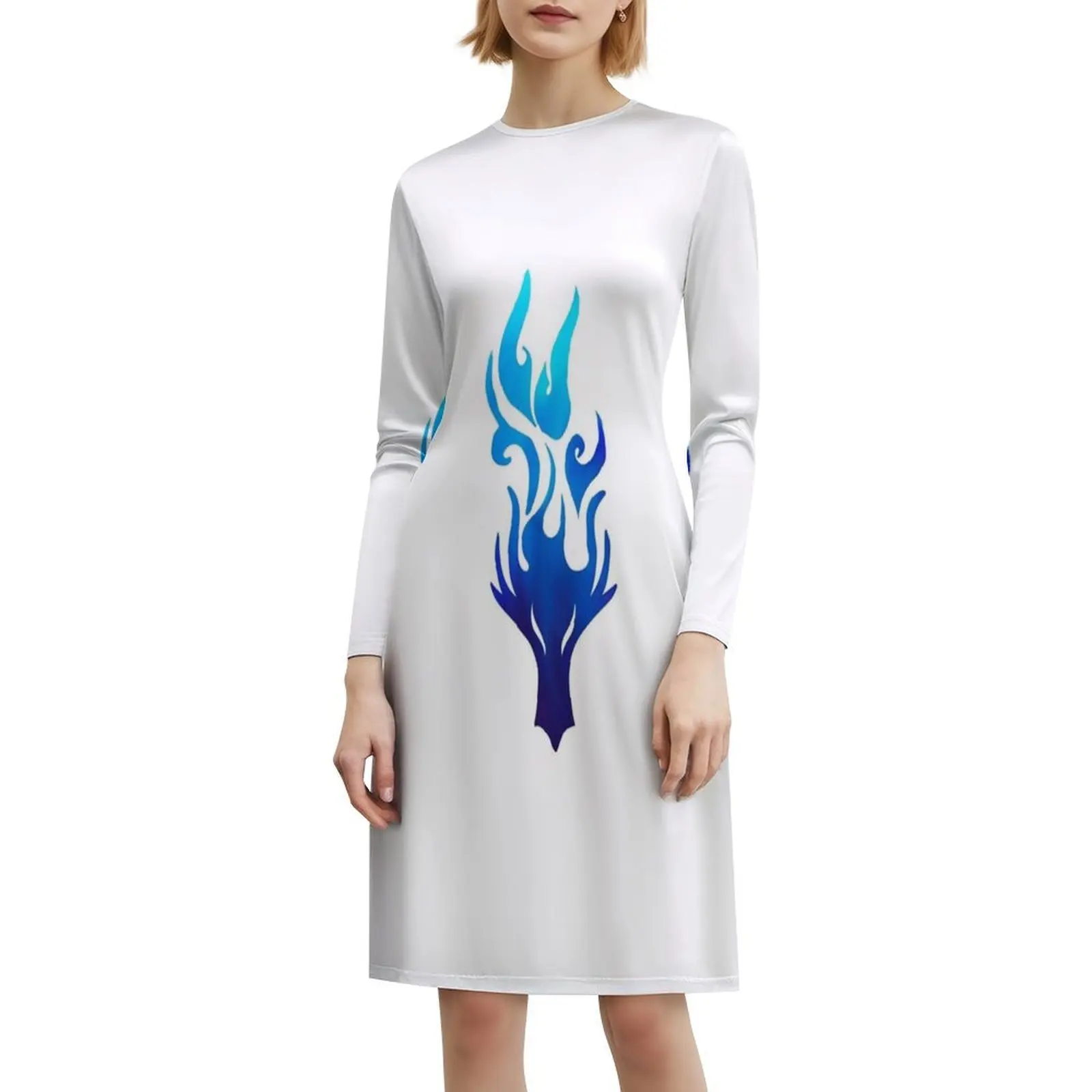 Сексуальное платье для отпуска с синим драконом для женщин - Фотография_6