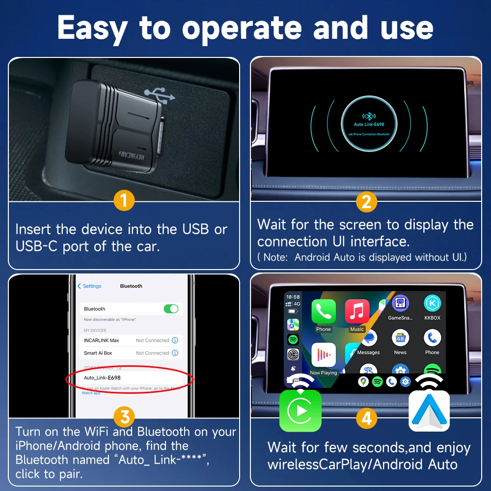 Heyincar 2в1 беспроводной android - Фотография_4