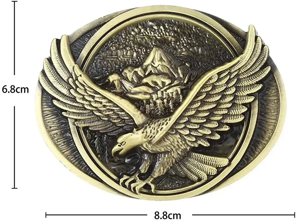 Винтажная пряжка для ремня медного цвета eagle для мужчин - Фотография_4
