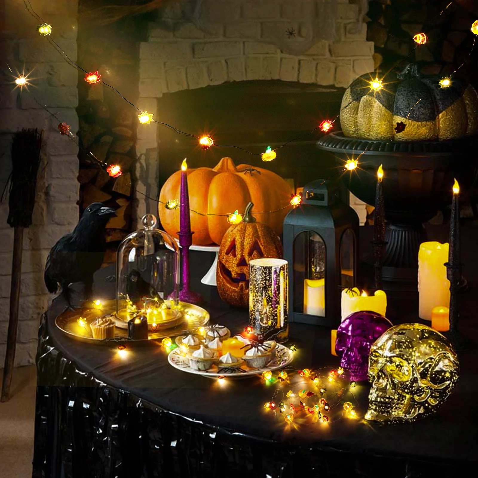 20 м 100 светодиодных гирлянд для декора хэллоуина - Фотография_5