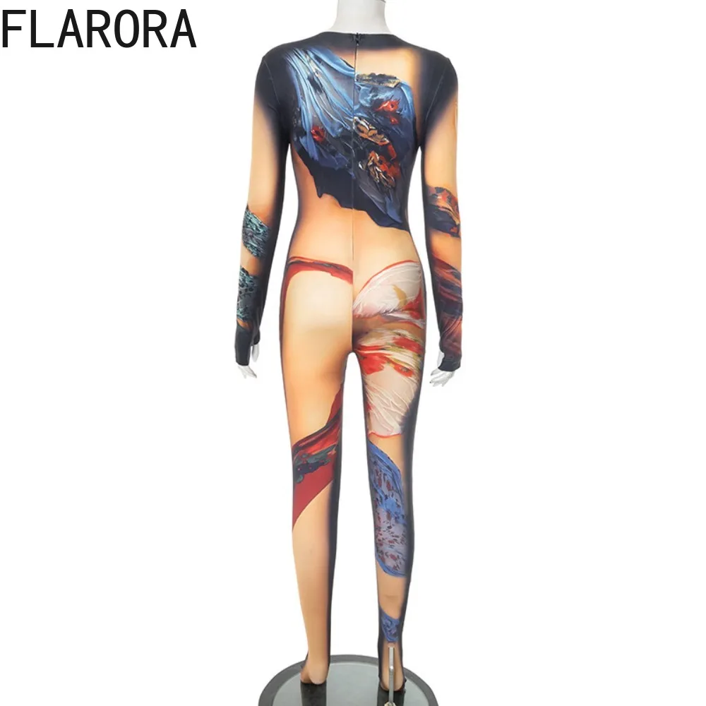 Flarora винтажные облегающие комбинезоны с ярким принтом - Фотография_5