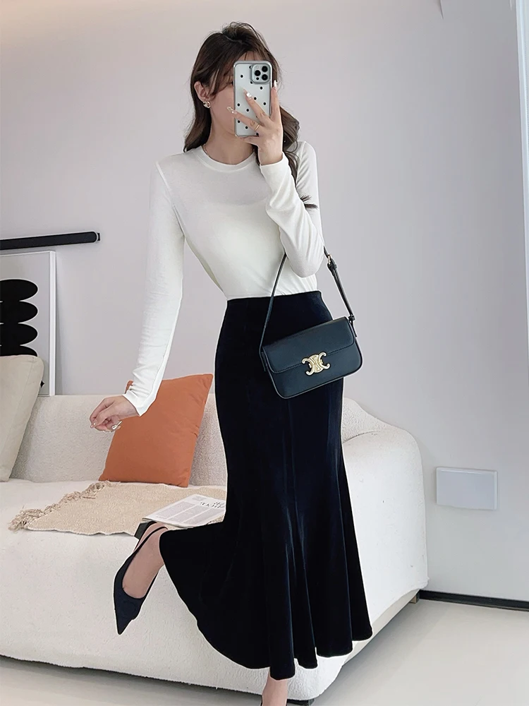 Tiyihailey-женская велюровая бархатная юбка - Фотография_2