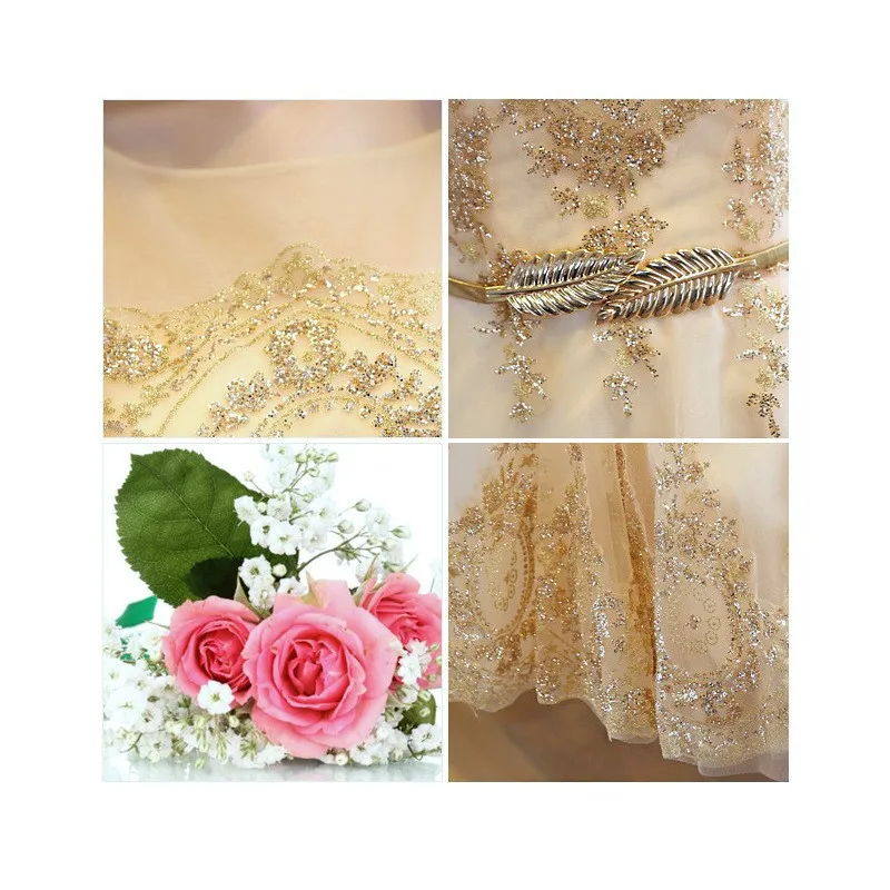 Новое летнее женское модное сексуальное короткое платье цвета шампанского - Фотография_6