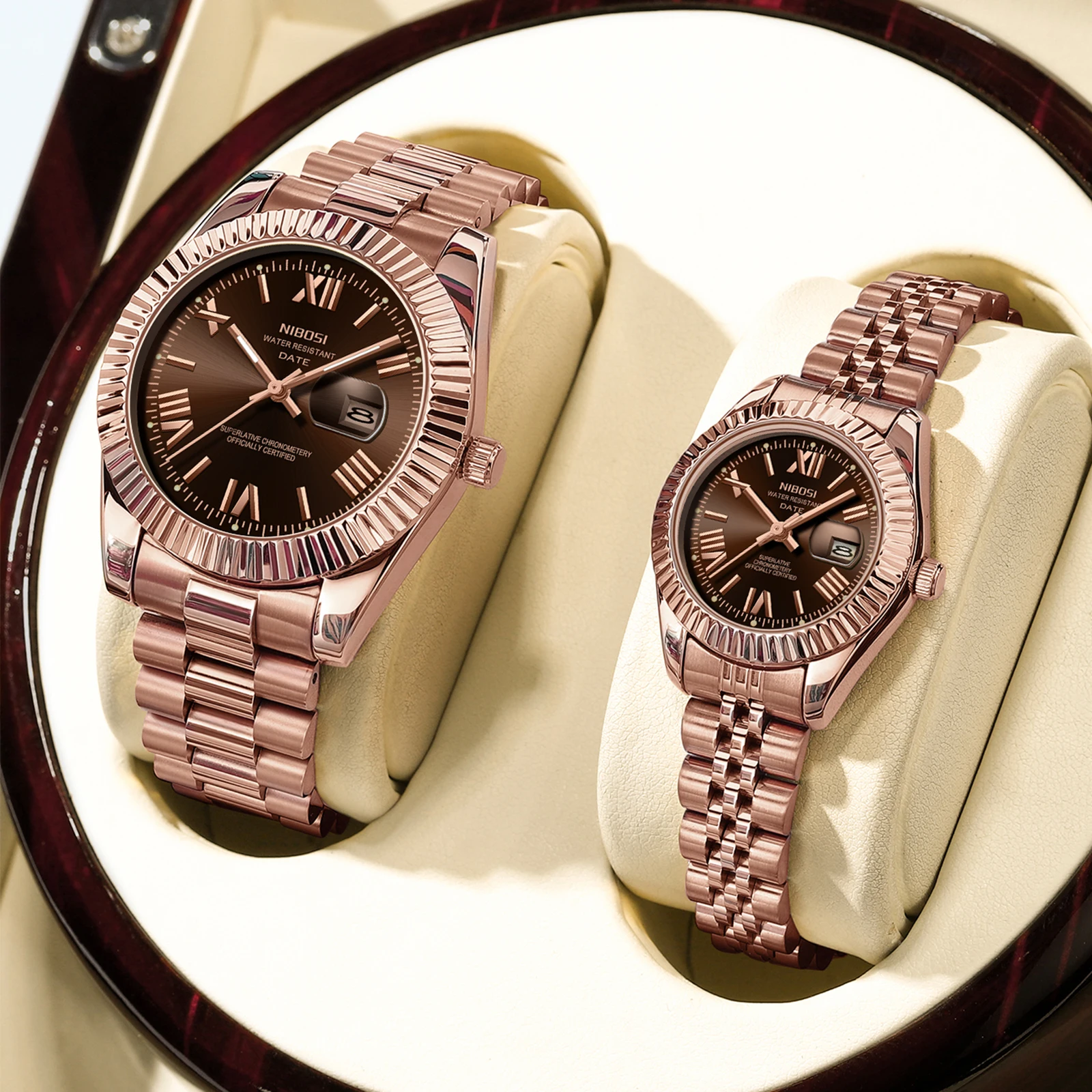 Nibosi 2pcs couple watches 30m