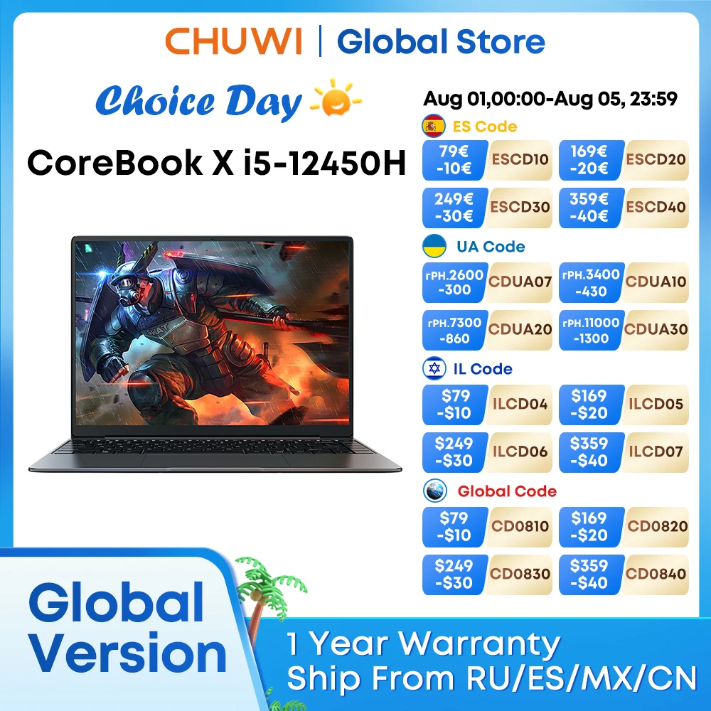Игровой ноутбук chuwi corebook x intel core i5 12450h